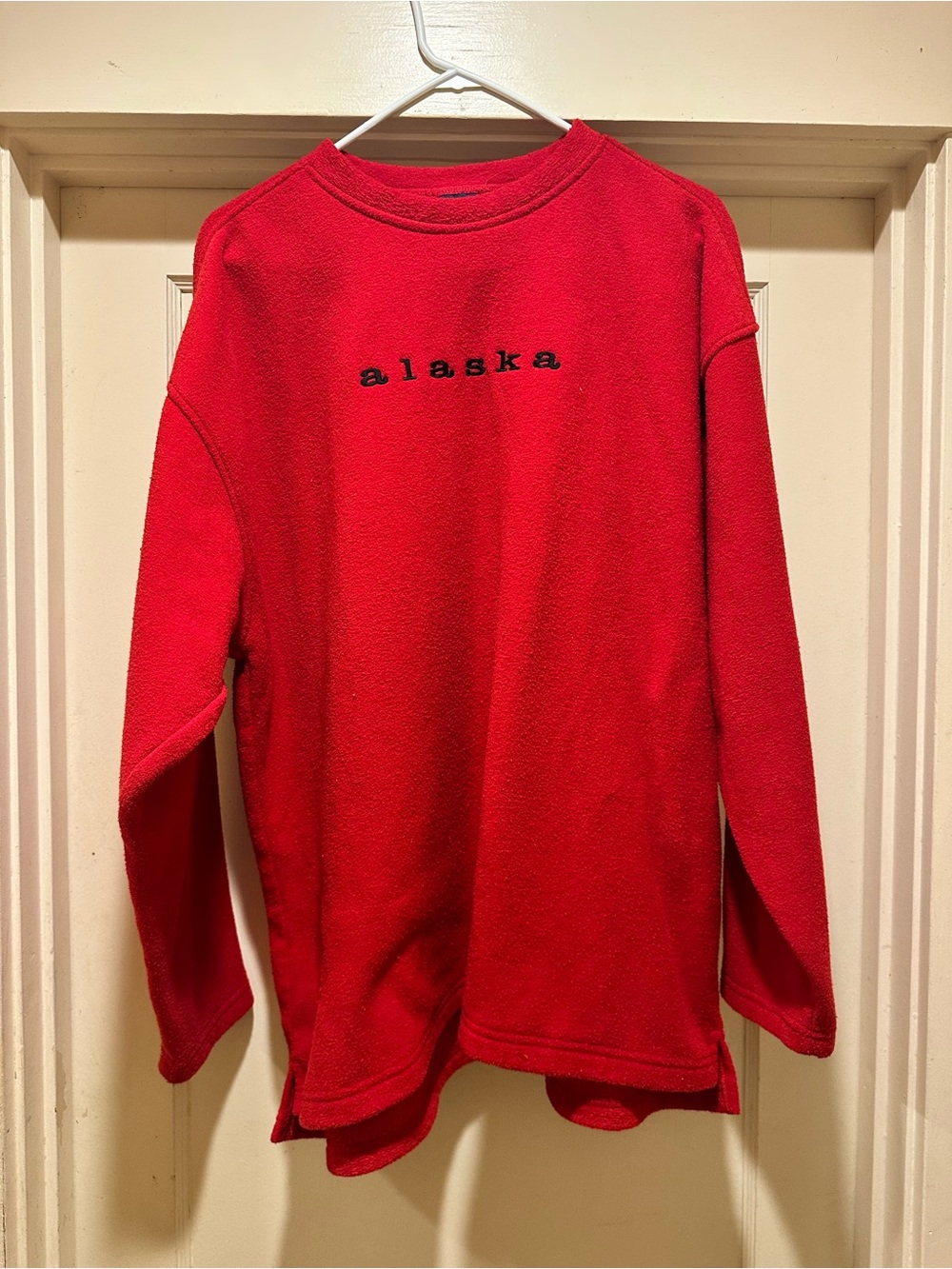 Vintage crew neck oversized Alaska Red Fleece Sweatshirt XL